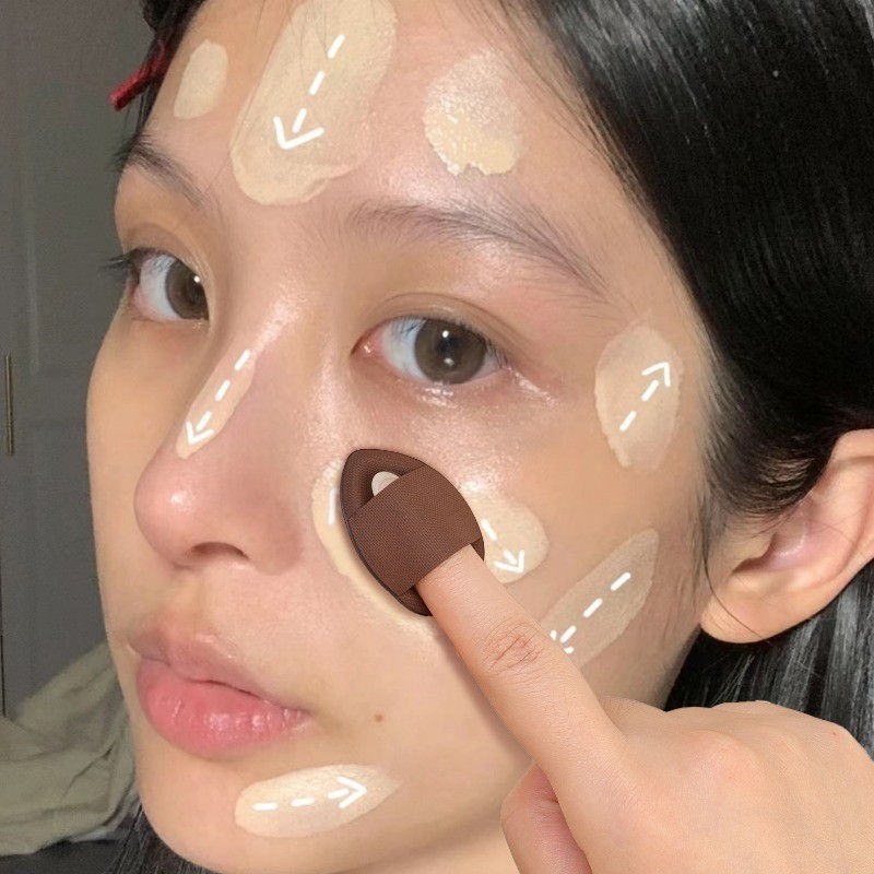 6ชิ้น/เซ็ตช็อคโกแลตคุกกี้เครื่องสําอางพัฟชุด-ฟองน้ําปลายนิ้วแห้งและเปียกนุ่ม-แบบพกพาไม่กินผงเครื่องมือแต่งหน้า - รูปที่ 3