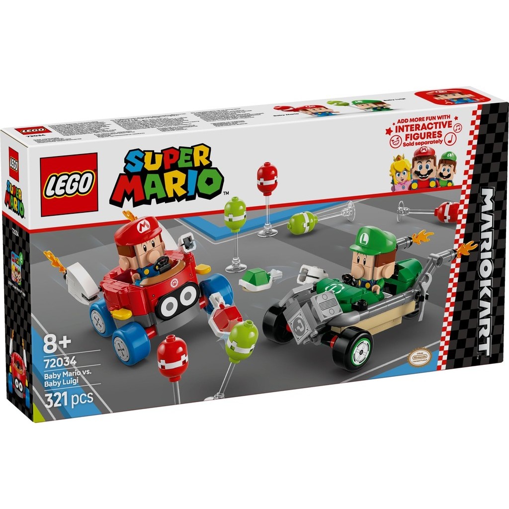 LEGO 72034 Super Mario Kart – Baby Mario vs. ชุดของเล่นตัวต่อ ที่รัก ลุยจิ (321 ชิ้น)