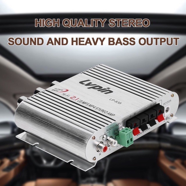 แอมป์จิ๋ว LP-838 2.1CH 200W เครื่องขยายเสียง แยกซัพอิสระ พร้อมปรีในตัว แถมสายไฟเข้า