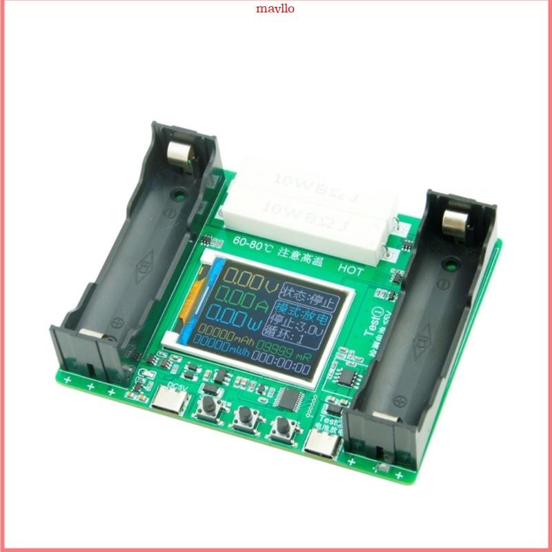 Mavlo 18650 เครื่องทดสอบความจุแบตเตอรี่ลิเธียม maH-mwH การวัด Digital Discharge โหลดอิเล็กทรอนิกส์เค
