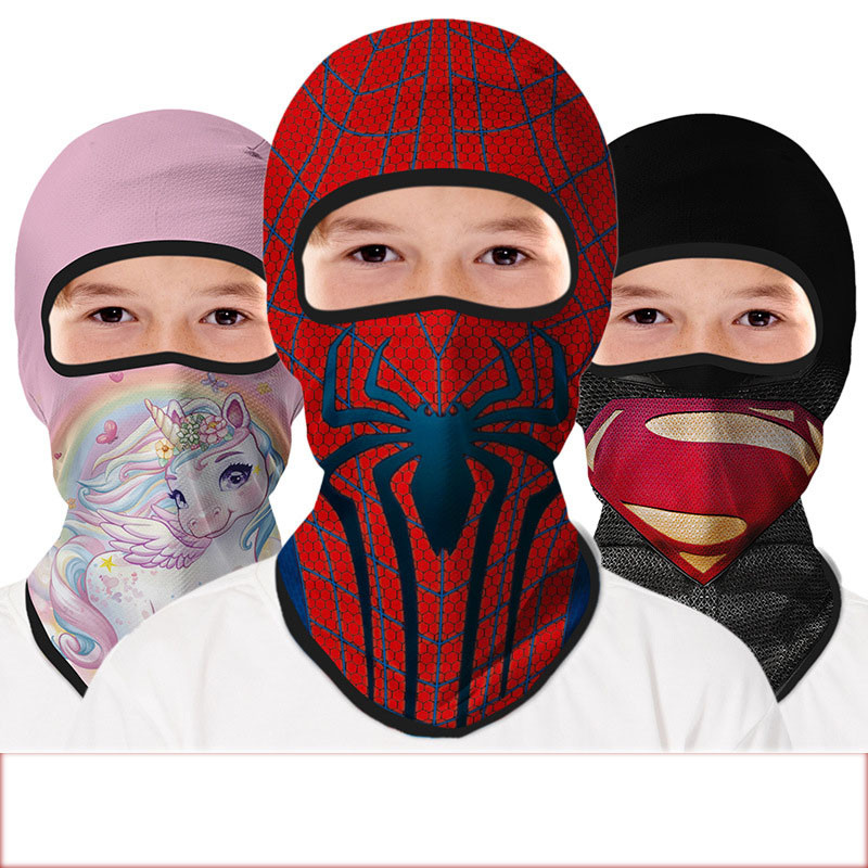 การ์ตูน Balaclava หมวกเด็ก Full Face Cover หน้ากากสกีกลางแจ้ง Windproof Face ผ้าพันคอผ้าพันคอผ้าพันคอหมวกฤดูหนาวคออุ่นขี่จักรยานหมวก