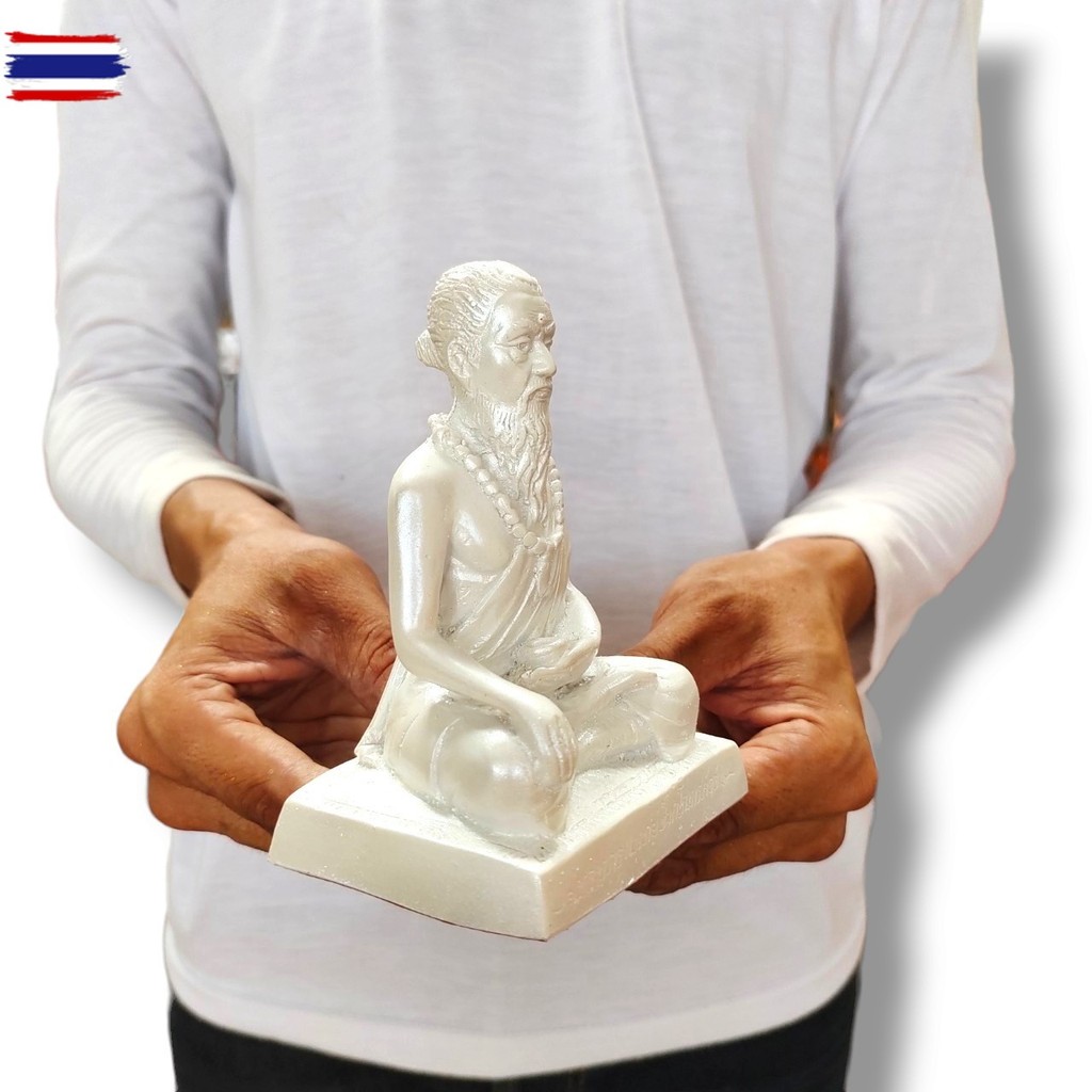 ปู่ชีวกโกมารภัจจ์งาน 2 นิ้วสีขาวมุก ฐานกว้าง 3 นิ้วสูง 5 นิ้ว เนื้อเรซิ่นสายนวดแผนไทยสมควรูชา เป็นอย่างยิ่ง
