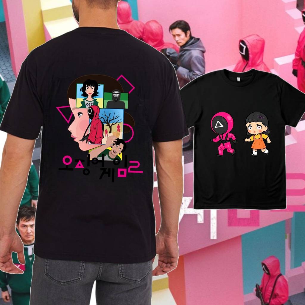 S-5xl Squid Game เสื้อยืด/Baju Squid Game Cotton/鱼游衣服