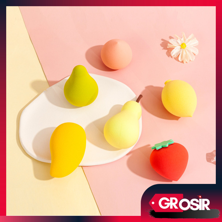ขายส่ง - F6559 Fruit Motif Blender Sponge / Cute Soft Makeup Puff / Fruit Beauty Blender Sponge / Un