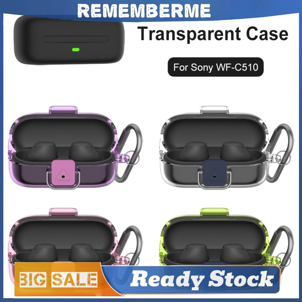 เคสใส TPU สําหรับ Sony WF-C510 ฝาครอบป้องกันป้องกันการตกพร้อมคาราบิเนอร์