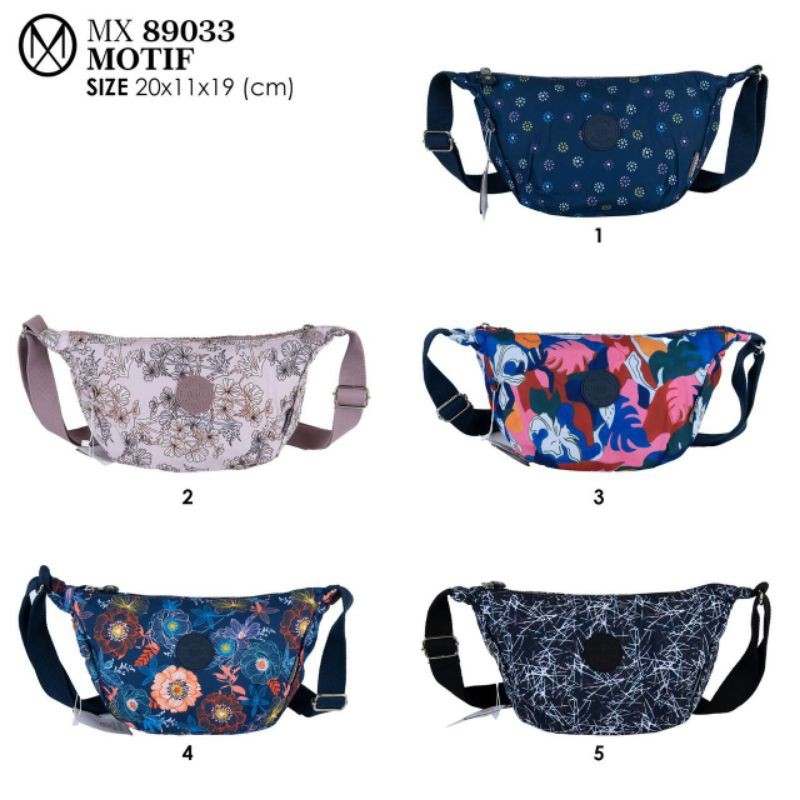 MIXELO Halfmoon 89033 กระเป๋าสะพายไนลอนพรีเมี่ยม motif // mixelobag original // กระเป๋าสะพายข้างผู้หญิง // คุณภาพกระจก