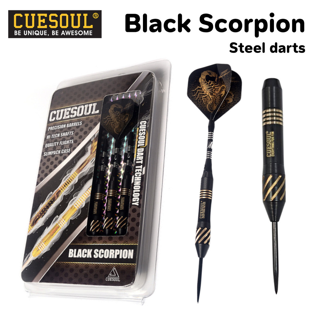 ลูกดอกปาเป้า CUESOUL Black Scopion Darts Steel Darts