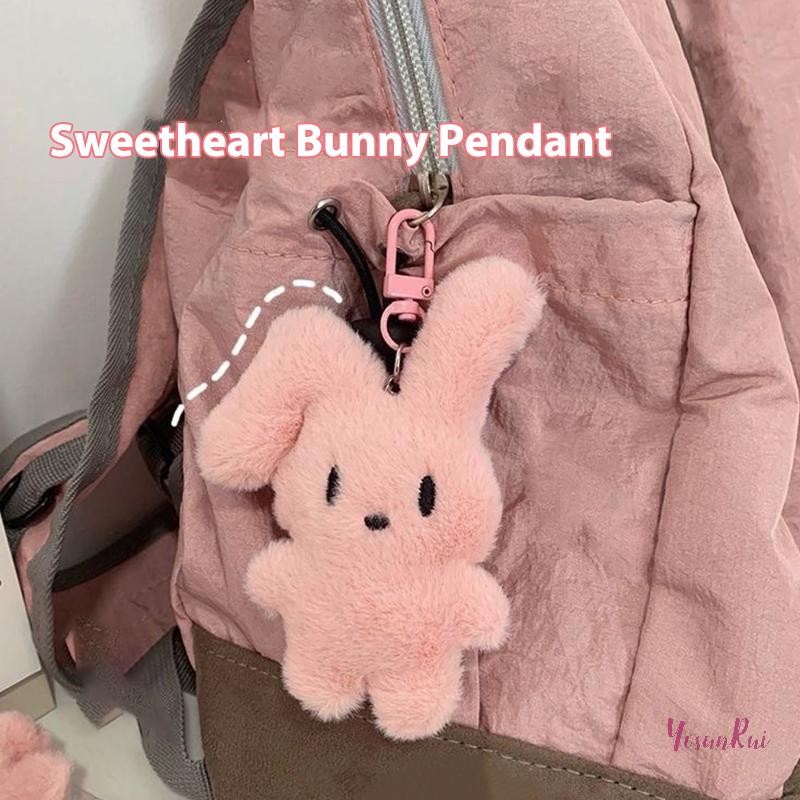 YosunRui] น่ารัก Fluffy พวงกุญแจแหวน Plush Pompon กระต่ายกระเป๋าจี้สําหรับคู่กุญแจรถแหวนเครื่องประดับของขวัญใหม่
