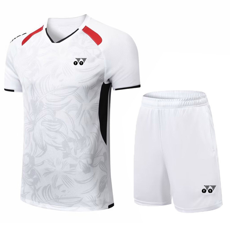 EERSHENSHI เสื้อผ้าแบดมินตันชุดผู้ชายและผู้หญิงผ้าไหมน้ําแข็งแขนสั้น Quick-Drying Breathable เทนนิสปิงปองสวมใส่การแข่งขัน