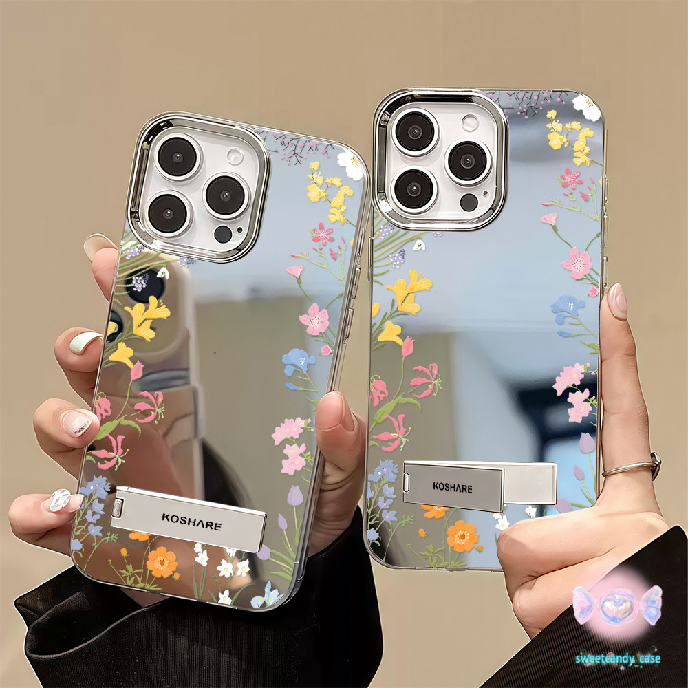 👑จัดส่งในพื้นที่👑 เคสแบบกระจกมิเรอร์ ดอกไม้ชนิดต่าง ๆ ที่มีสีสัน สวย สําหรับ IPhone16 15 14 13 7 8plus Pro Promax XR XS - รูปที่ 2
