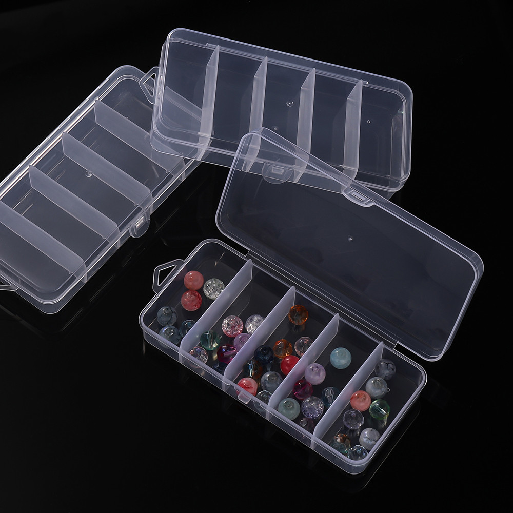 กล่องเก็บลูกปัด5ช่อง 1ชิ้น สำหรับงานแฮนด์เมดและบรรจุภัณฑ์-