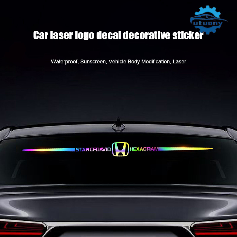 [เลเซอร์สูงคุณภาพ] สติ๊กเกอร์โลโก้รถกระจก กันน้ำ/กันแดด สไตล์ cáustom รถเลเซอร์ป้ายรถสติกเกอร์กระจกโลโก้รถสติกเกอร์ตกแ
