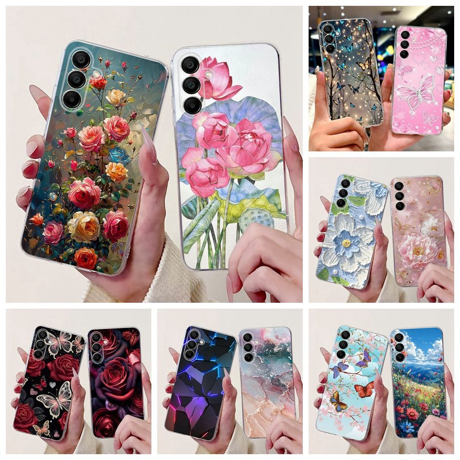 SAMSUNG สําหรับSamsung Galaxy A16 A26 5GกรณีSM-A166B SM-A266Bแฟชั่นดอกไม้หินอ่อนนุ่มสําหรับSamsung A16 SM-A165F Capa