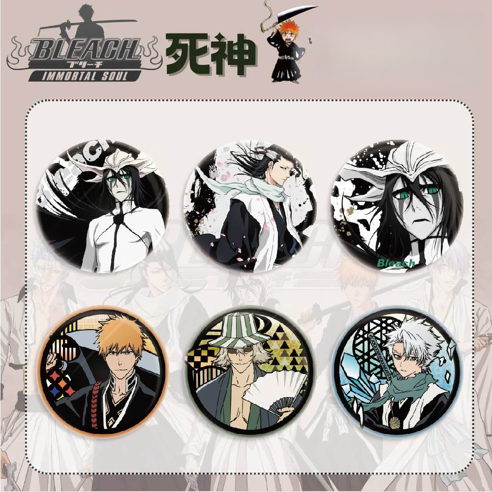 BLEACH Tinplate ป้ายโลหะ Pin Kurosaki Ichigo อะนิเมะอุปกรณ์ต่อพ่วงเข็มกลัดของขวัญสะสม