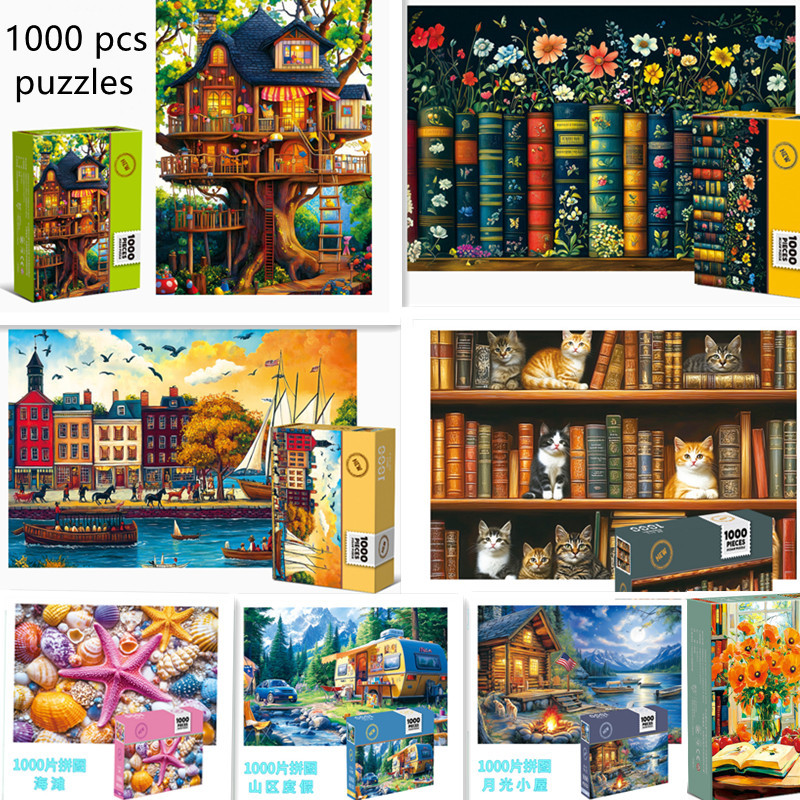 ของเล่นปริศนาทํามือ ทําเอง 1,000 ชิ้น, แฟนของขวัญสร้างสรรค์, การพัฒนาทางปัญญาบรรเทาความเครียด, สนุกไม่มีที่สิ้นสุด