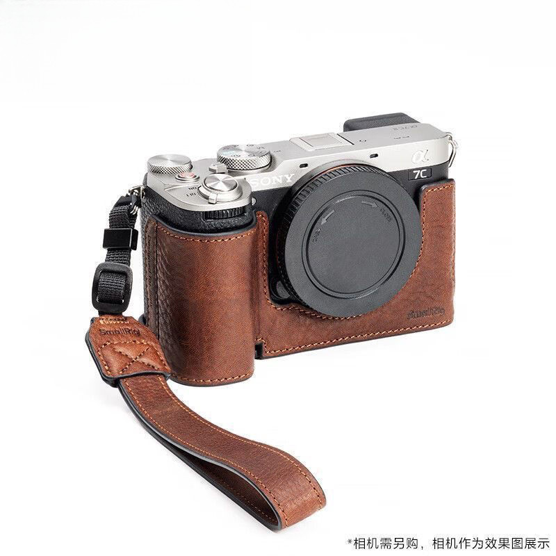 กระเป๋ากล้องหนังสำหรับ Sony A7C2 เคสป้องกัน A7CR ฐานกล้อง Mirrorless รุ่นที่สอง 7CR/A7C พร้อมสายรัดข