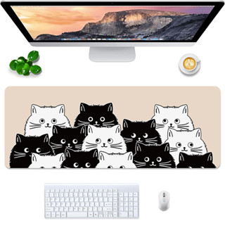 ขนาดใหญ่ แมวแมนนี่สุดน่ารัก แผ่นรองเมาส์ แผ่นรองเมาส์ยางกันล…