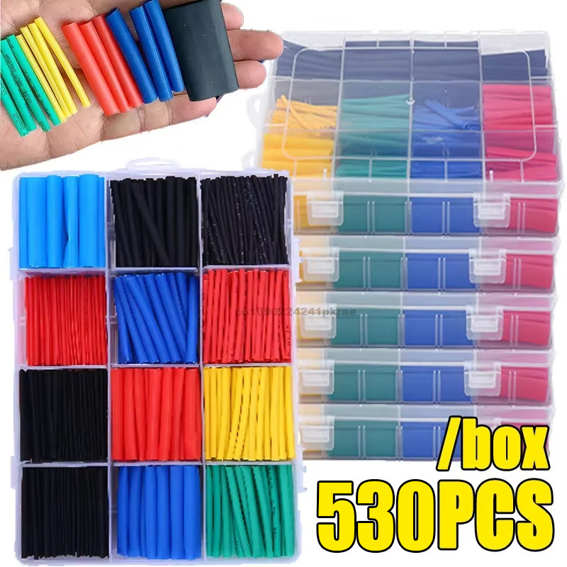 ปลอกห่อหดฉนวนไฟฟ้า | 127-530 ชิ้นท่อหดความร้อนสําหรับสายรัดลวด/ซ่อมวงจร,วัสดุ วิชาพลศึกษา พร้อม 125℃ ความต้านทานความร้อน