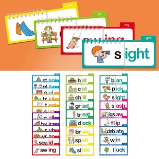 MOON Read and Rhyme Flip Books แฟลชการ์ด Phonics ทักษะการอ่านที่ปรับปรุงแล้ว แฟลชการ์ดเสียงตัวอักษรสําหรับผู้เรียน
