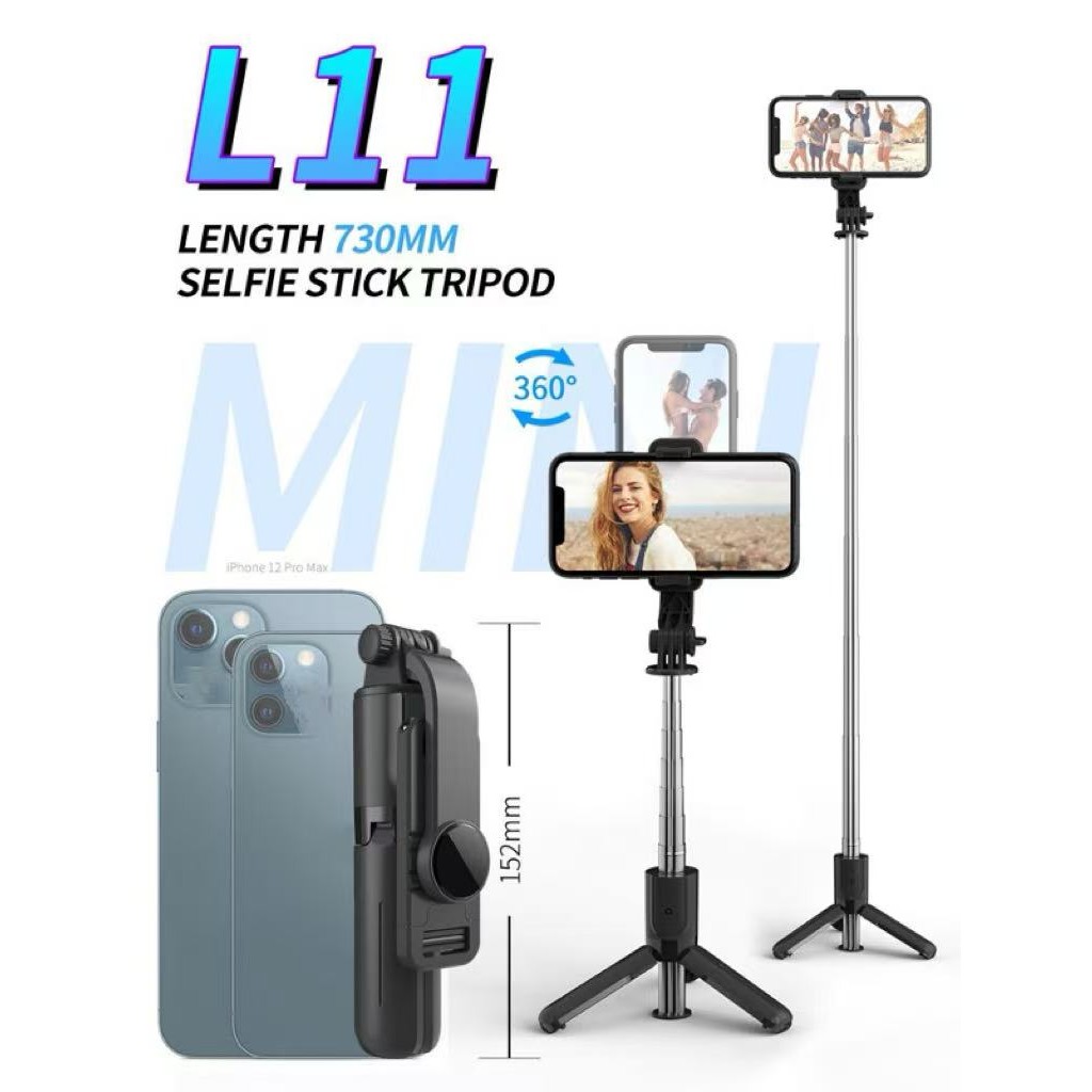 L11 ไม้เซลฟี่ บลูทูธ พับเก็บง่าย พกพา ถ่ายเซลฟี่ วิดีโอ