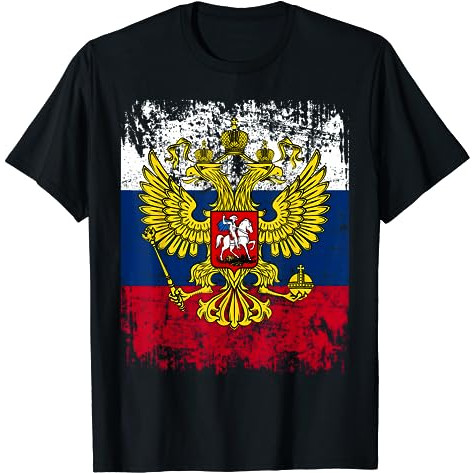เสื้อยืด RUSSIA Flag Vintage รัสเซียธง RUSSIA