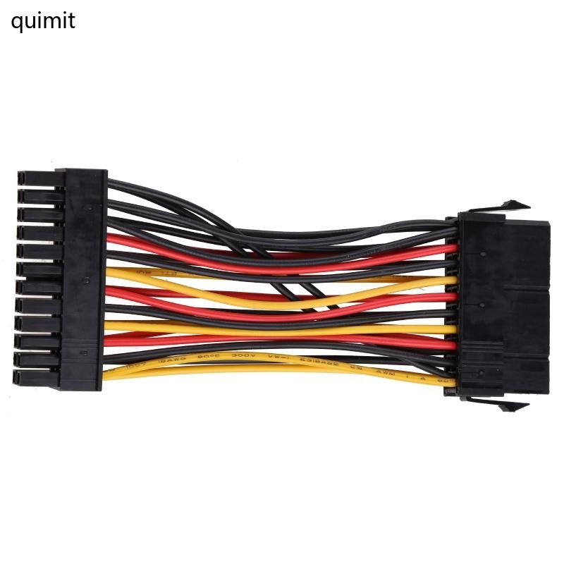 QUIM 20-Pin Feml ถึง 24-Pin ชาย ATX Power Extension Cable 5 5 นิ้ว CPU Power Supply Converter สาย