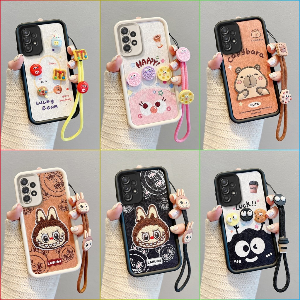 เคส Samsung A53 A33 A23 น่ารักหนัง 3D ตุ๊กตาซิลิโคนอ่อนนุ่มเคสโทรศัพท์ BBPW2