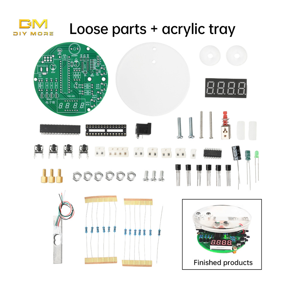 DIYMORE DIY ชุดสําหรับ DC 5V Circular Digital Tube Electronic Scale Hx711 Self-Made Electronic Scale อ้างอิงจาก 51 Microcontroller เชื่อมชุดฝึก