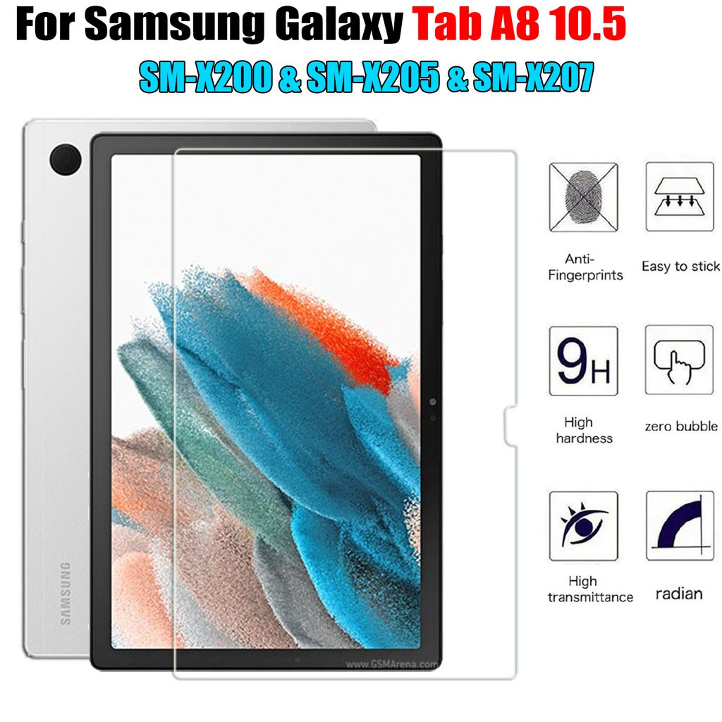Samsung Galaxy Tab A8 10.5 2021 2022 SM-X200 SM-X205 SM-X207 TabA8 Wi-Fi LTE 10.5 "9H กระจกนิรภัยป้องกันรอยขีดข่วนป้องกันหน้าจอฟิล์มยาม