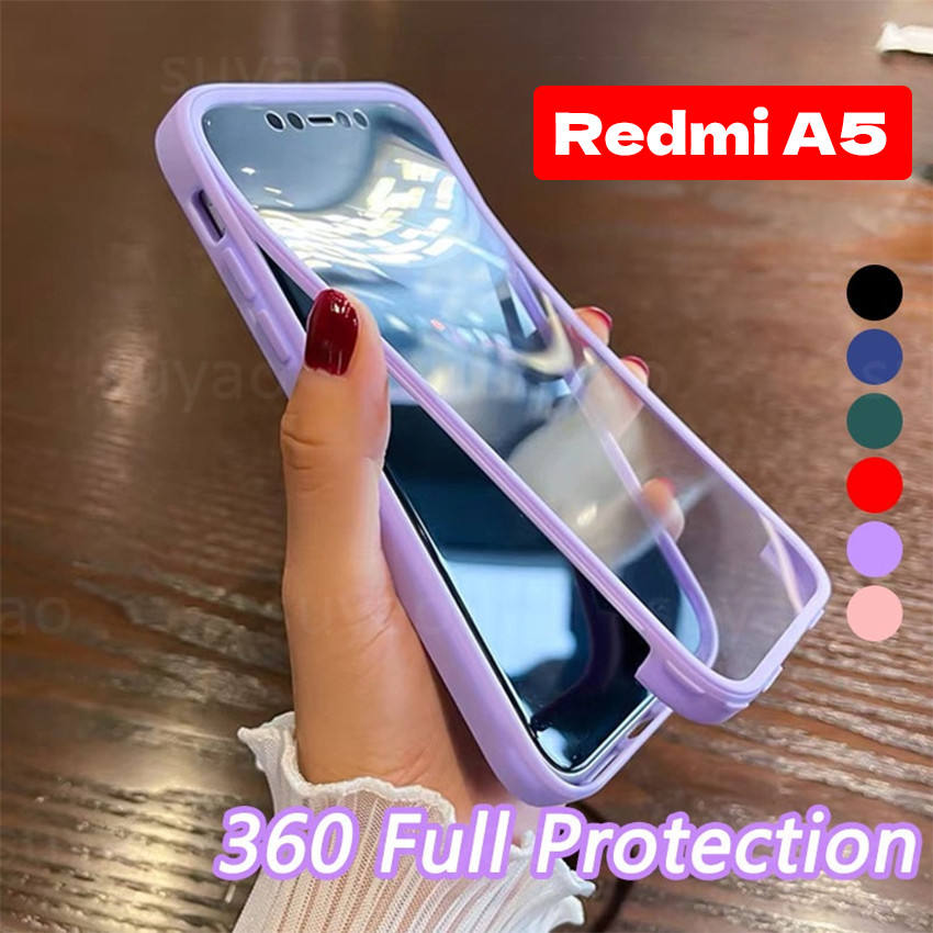 สําหรับ Redmi A5 4G 2025 เคสโทรศัพท์ปลอก RedmiA5 A3 A3X RedmiA3X Full Body 2 In 1 สองด้าน Protector 360 ด้านหน้า + ด้านหลังรวมทุกอย่างกันกระแทก Soft ฝาหลัง