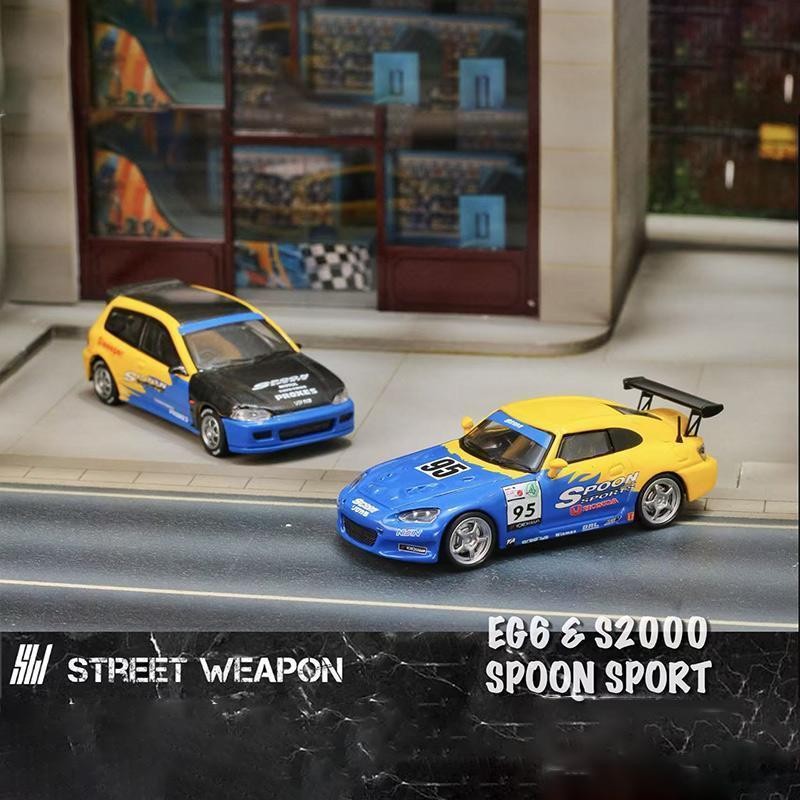 โมเดลรถโลหะผสม SW 1/64 Honda Civic EG6 SPOON S2000 ของเล่นสะสมของขวัญวันเกิด