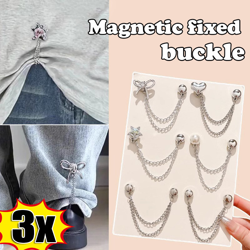 คลิป Hem ที่น่าสนใจสําหรับการปรับกางเกงและเสื้อ, คลิปทอง/เงินหรูหราพร้อมโซ่, ด้ามจับผ้าไร้ความเสียหายสําหรับบ้าน/สํานักงาน/กลางแจ้ง