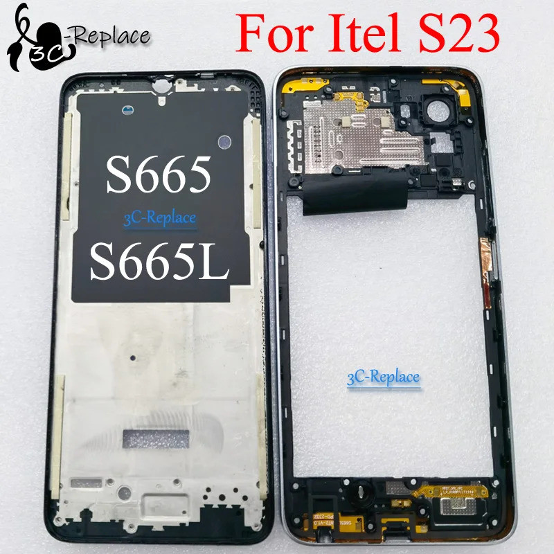สําหรับ Itel S23 S665 S665L LCD Faceplate กรอบด้านหน้ากรอบกลางด้านหลังประตูอะไหล่