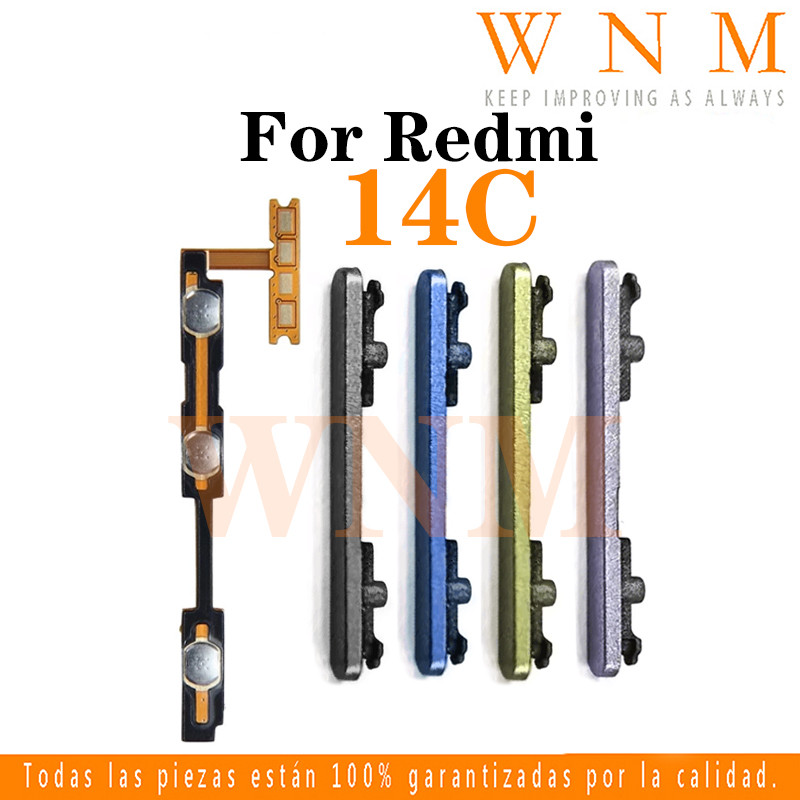 สําหรับ Redmi 14C ปุ่มเปิดปิดปุ่มสวิทช์ด้านข้าง Key Volume Up Down Flex สายโทรศัพท์มือถือ Part