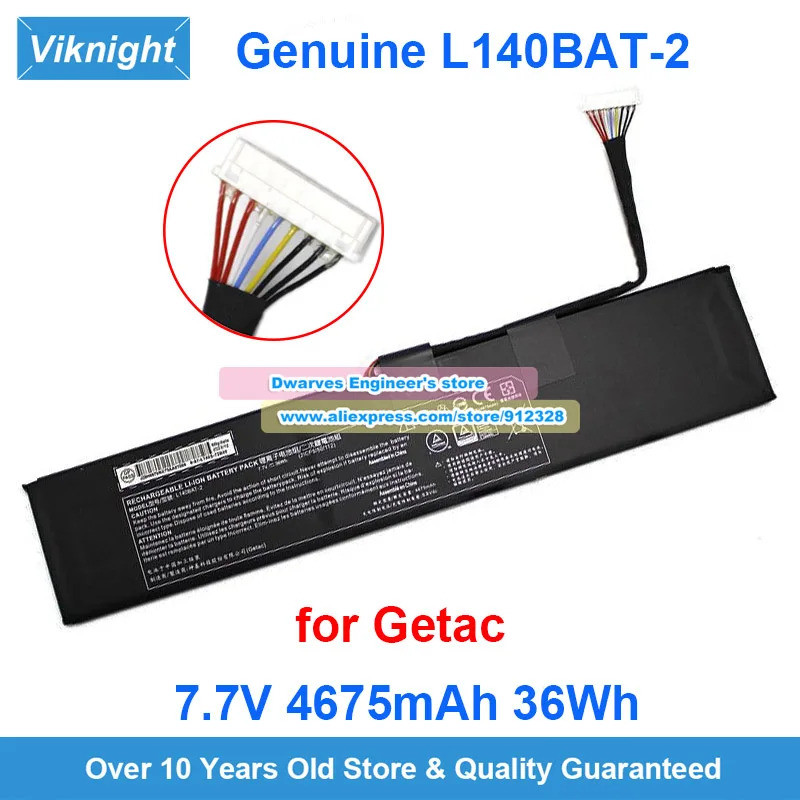 Genuine L140BAT-2 Battery 7.7V 4675mAh 36Wh For Getac 2ICP5/50/112 for Gigabyte RC14 U4UD Laptop Rec