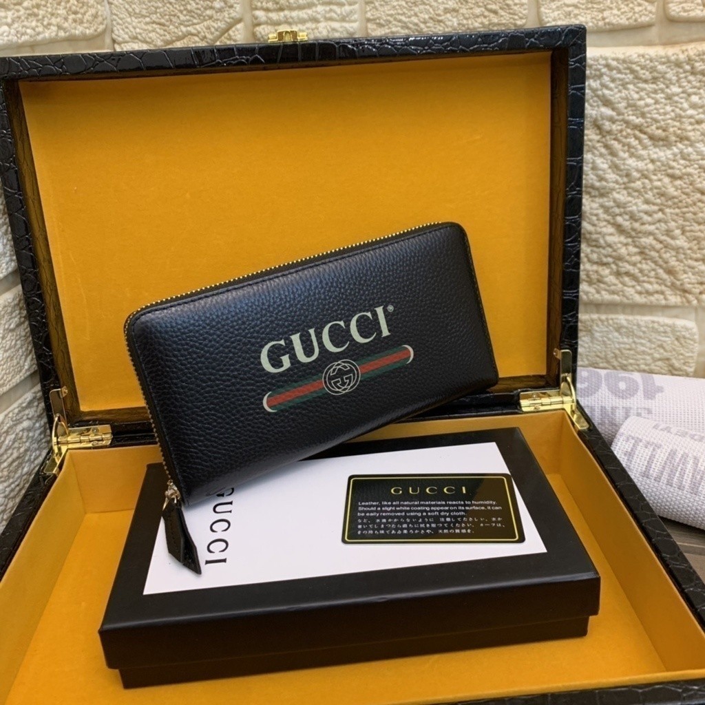 [พร้อมกล่อง] G60246 G Home Cowhide Wallet Mens Clutch Wallet Clutch Bag Texture