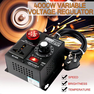 ดริมเมอร์ สวิตซ์หรี่ไฟ Dimmer เครื่องควบคุมแรงดันไฟฟ้า 4000W AC 220V SCRมอเตอร์ควบคุมความพัดลม ตัวควบคุมแรงดัน
