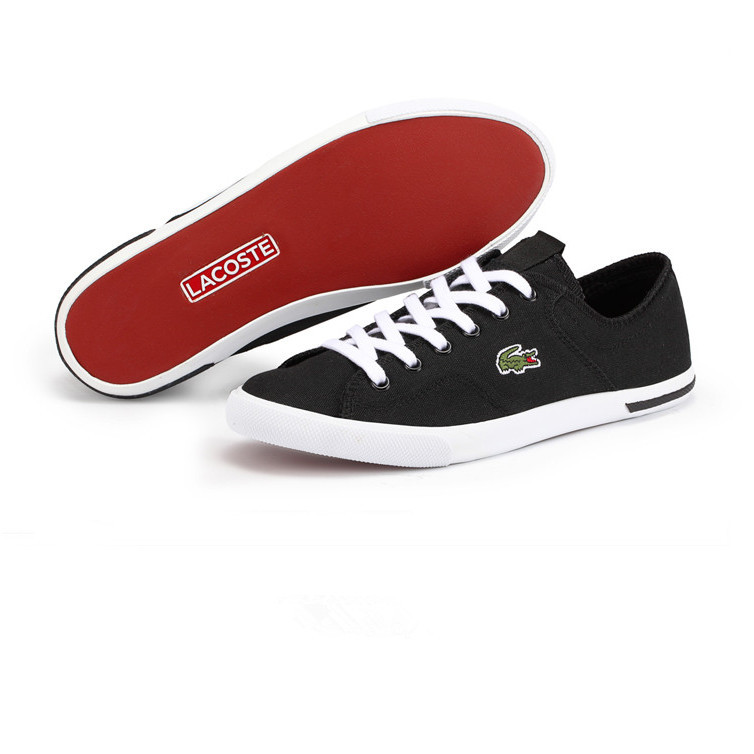 Lacoste Mens Spring Summer Canvas Sneaker Low Top Denim Sneakers Ladies Lace-Up Flat Canvas Board Shoes