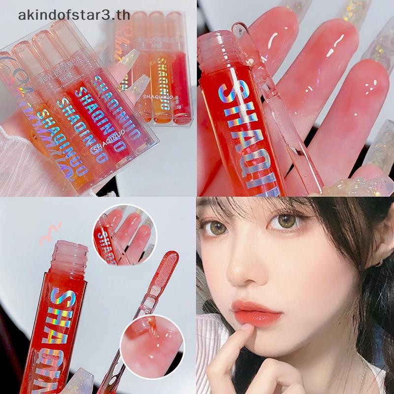 # Hot # 1/4 ชิ้น Womens Watery Mirror Lip Oil ลิปกลอสโปร่งใส Long Lasg กันน้ํา Moisturizing Lip Glaze เครื่องมือเครื่องสําอาง