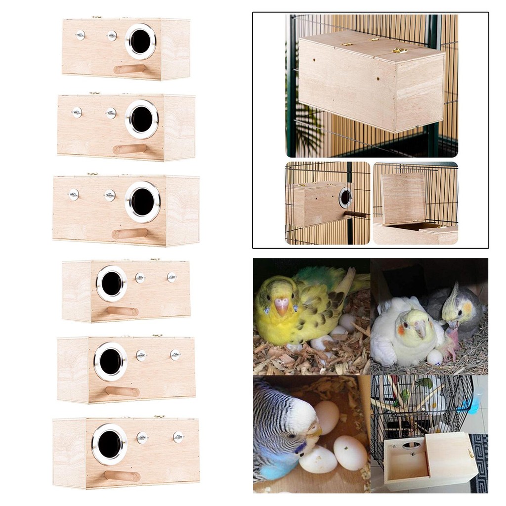 [Tachiuwa21] Parrot Nest Breeding Box Birds Box Nesting Hatching House Cage อุปกรณ์เสริมสําหรับ Budgie Canary Conures Lovebirds Garden