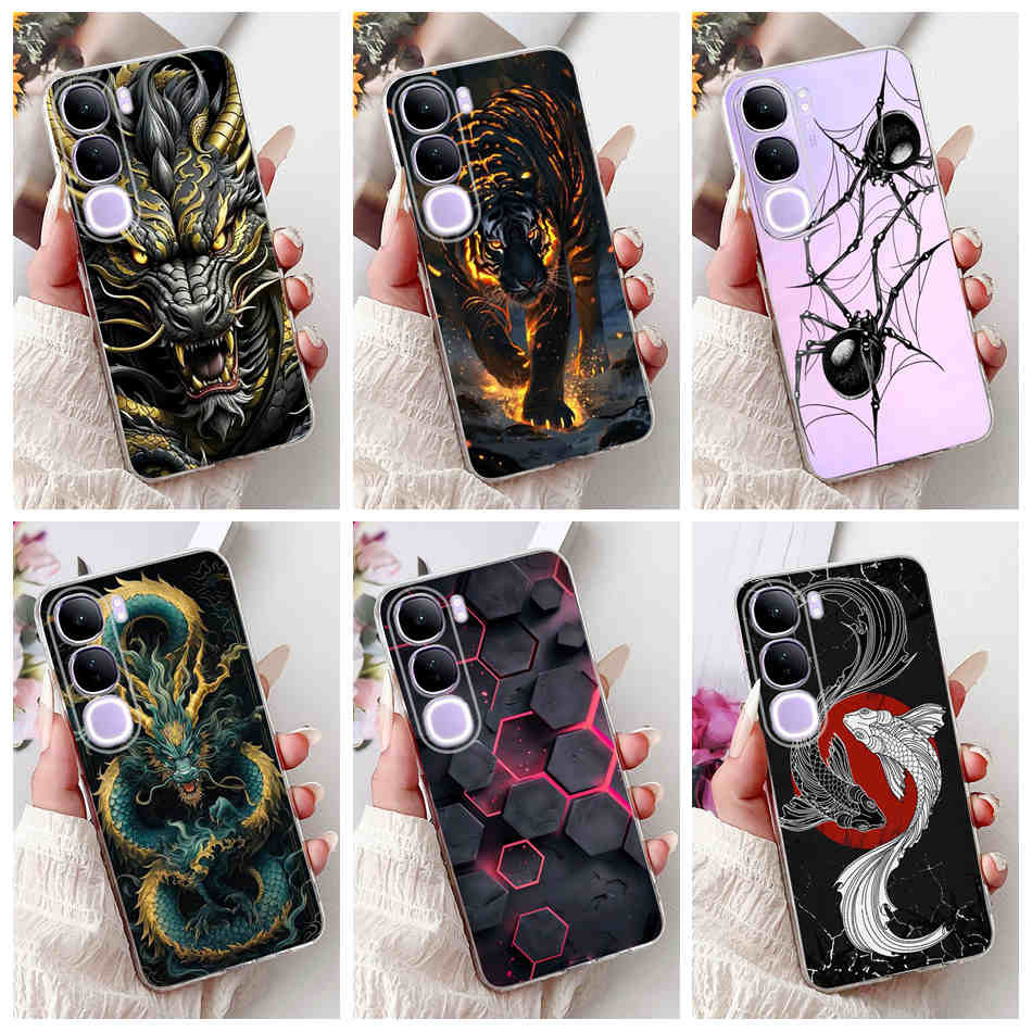 Vivo Y19s V2149 แฟชั่น Dragon Spider สไตล์รูปแบบปลอก Vivo Y19s Y 19S 4G ซิลิโคนนุ่ม TPU เคสโทรศัพท์