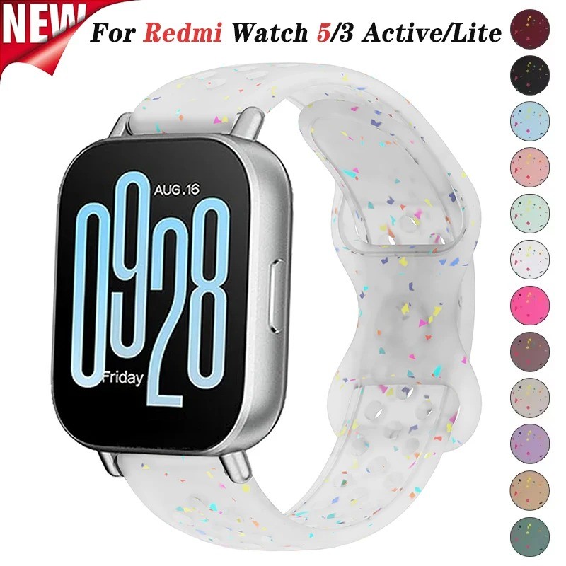 สายซิลิโคนสําหรับ Redmi Watch 5 Active 5 Lite 22mm Color Point สร้อยข้อมือกีฬาสําหรับ Redmi Watch 3 Active 3 Lite เปลี่ยนวง