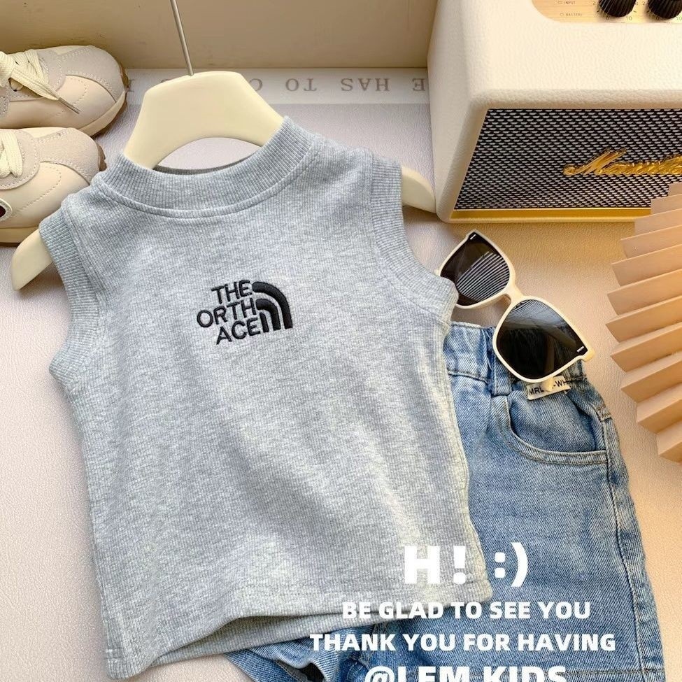 เด็กสาวแขนกุดเสื้อยืดเด็กยกทรงด้านบนยืดหยุ่นเสื้อยืดเย็บปักถักร้อยเสื้อ - รูปที่ 3