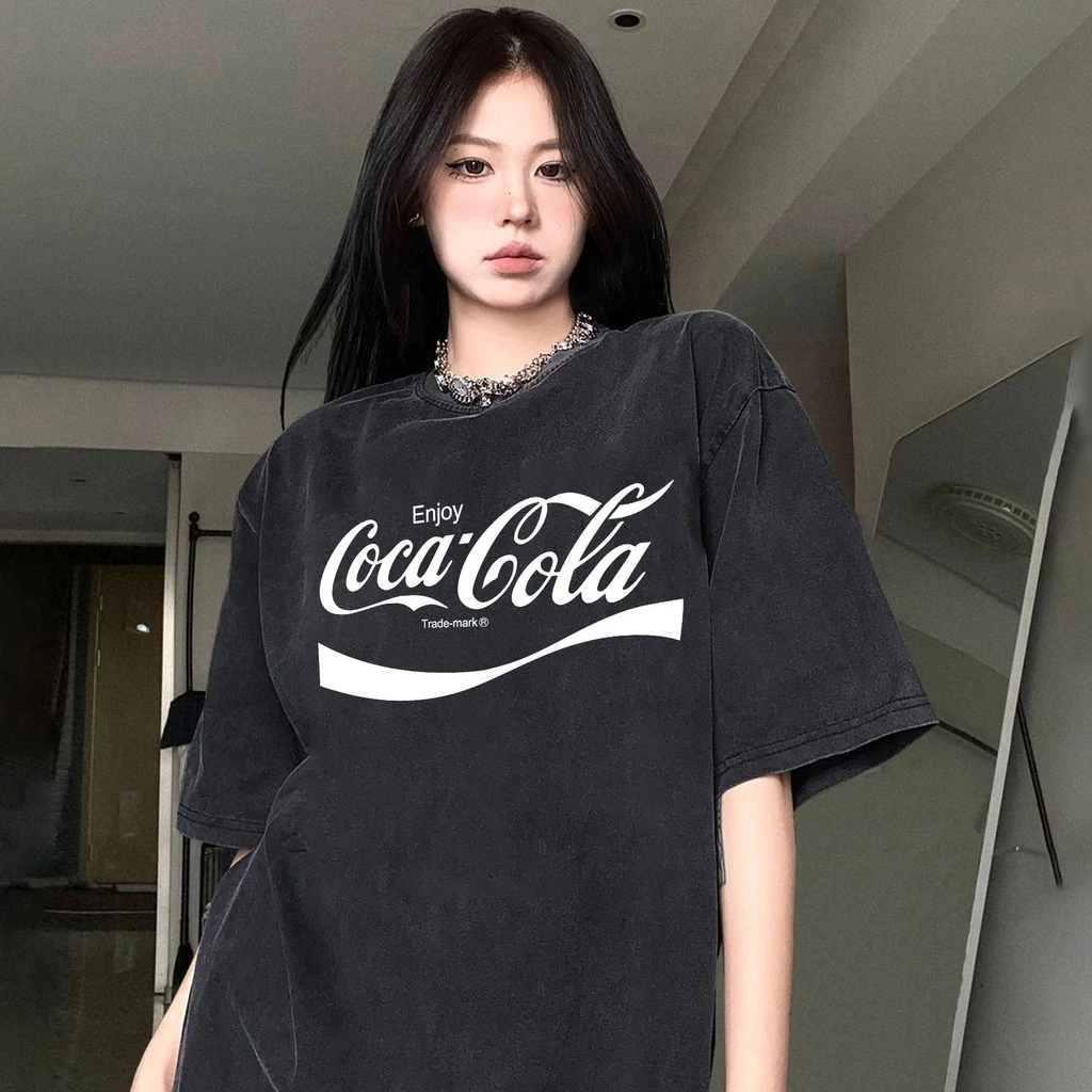 Top.street เสื้อยืดOversize ผ้าCOTTON100%ลาย "COCA COLA" เนื้อผ้าเกรดพรีเมียม คอกลม ใส่สบาย