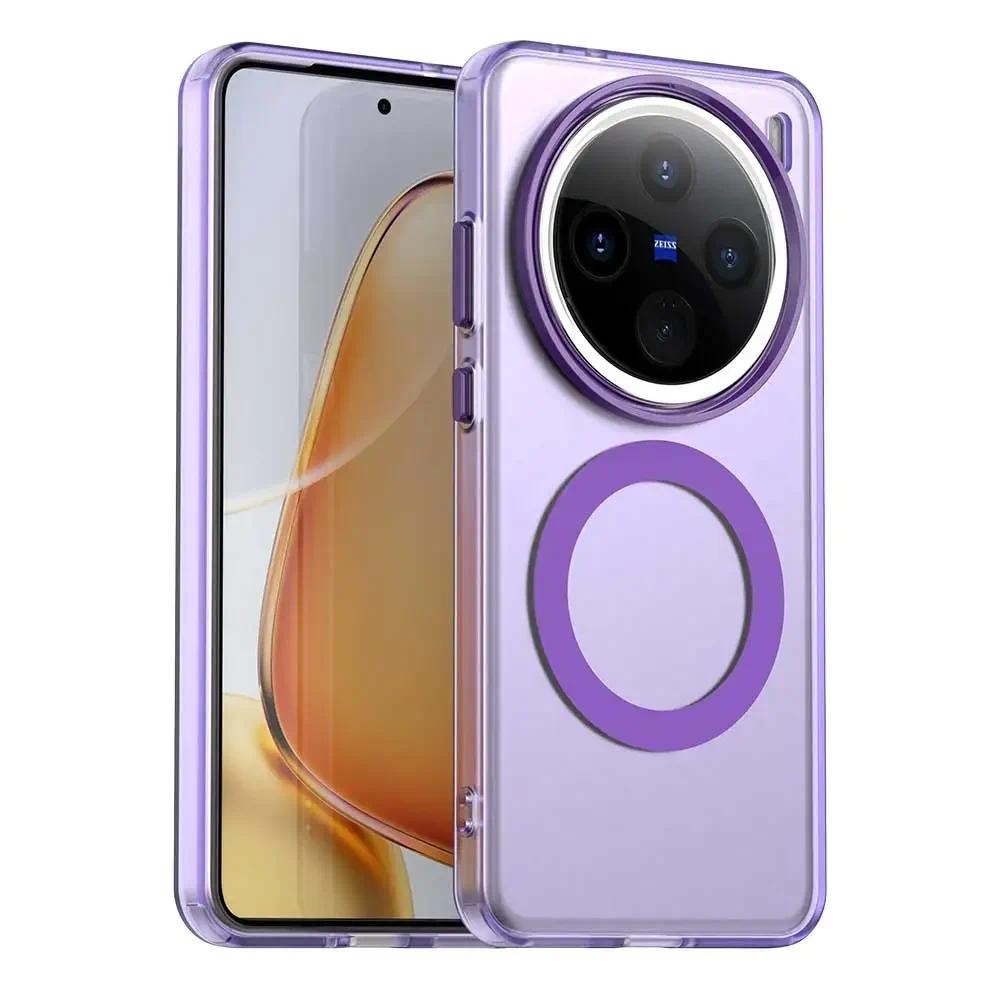 เคสแม่เหล็กสําหรับvivo X200 Pro Mini X200pro Candyสีโปร่งแสงPC + TPUกันกระแทกกันชนสําหรับVivo V40 Pro 5G
