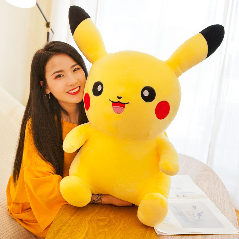 ตุ๊กตาปิกาจูของเล่นตุ๊กตาใหญ่ขายส่งปิกาจูน่ารักหมอนตุ๊กตาเด็กของขวัญวันเกิดหญิง