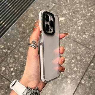 หรูหราโปร่งใสเคสโทรศัพท์สําหรับ ไอโฟน 11 12 13 14 15 16 มือโปร สูงสุด บวกกันชนใสปกหลัง