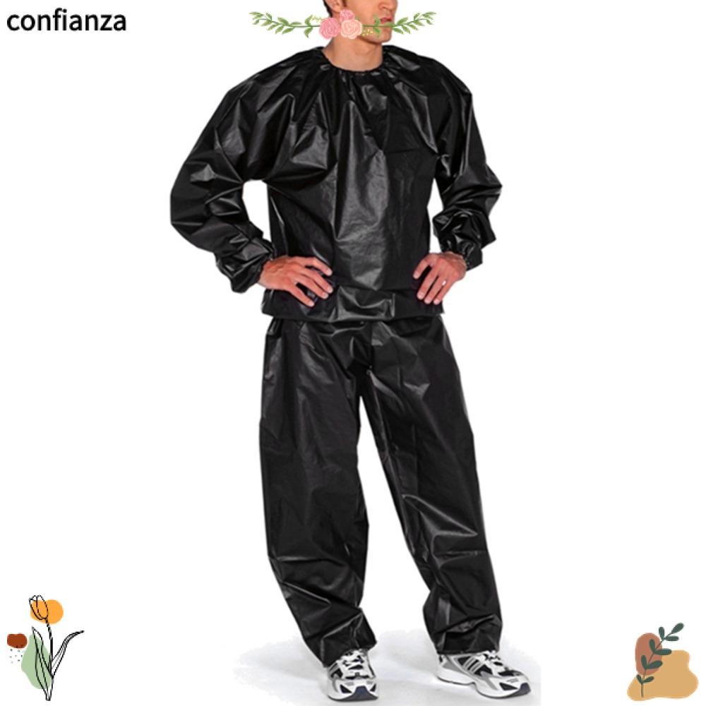Confianza ชุดออกกําลังกายสําหรับ S-4XL Heavy Duty ซาวน่าเหงื่อชุด, Hoodies ลดน้ําหนัก Anti-Rip ฟิตเนสแคลอรี่ Burner ชุดเหงื่อซาวน่าฟิตเนส Gym