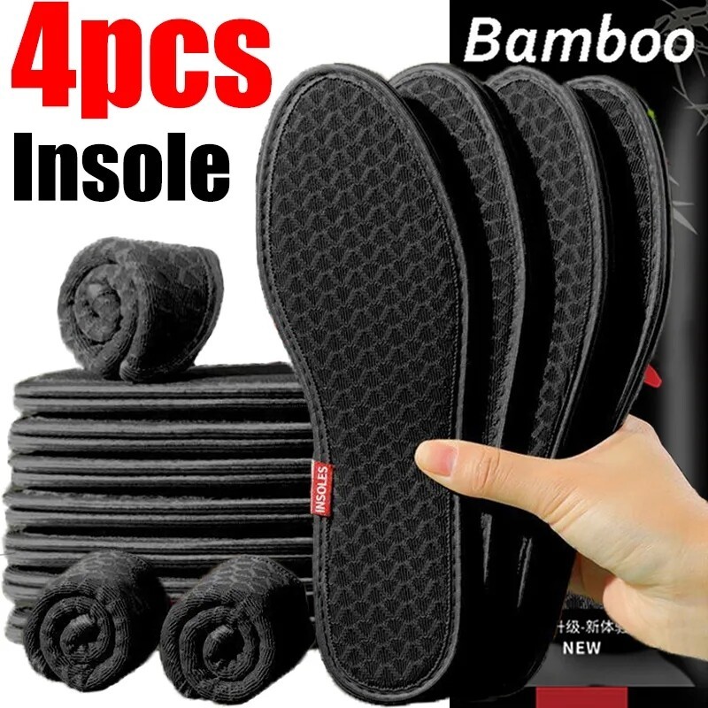 แผ่นรองพื้นรองเท้า ถ่านไม้ไผ่ ดูดซับเหงื่อได้ดี สวมใส่สบาย จํานวน 1 คู่ Sports insole