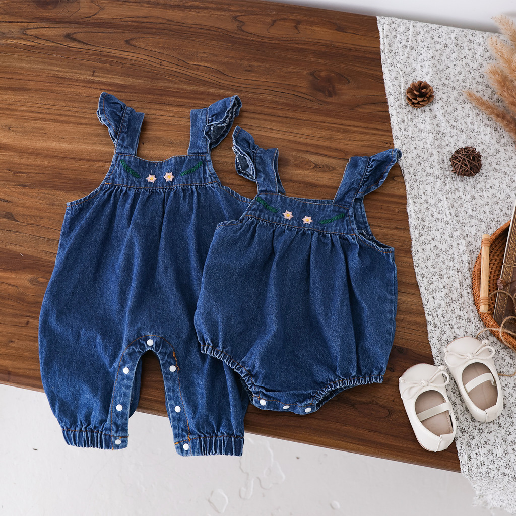 0-24 เดือนสาว Romper Jumpsuit Denim โดยรวมชุดเด็กทารก